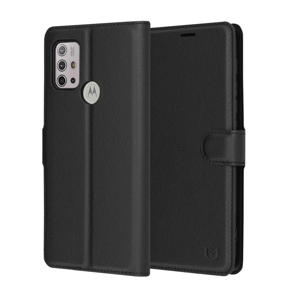Techsuit Kožené pouzdro Motorola Moto G10 Moto G20 Moto G30 Černá - náhled 1