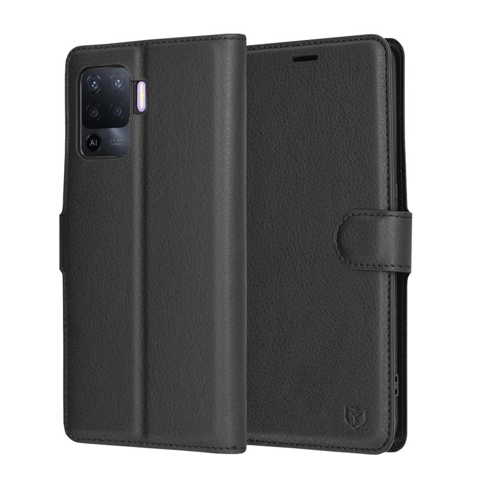 Techsuit Kožené pouzdro Oppo Reno5 Lite Oppo A94 4G Černé - náhled 1