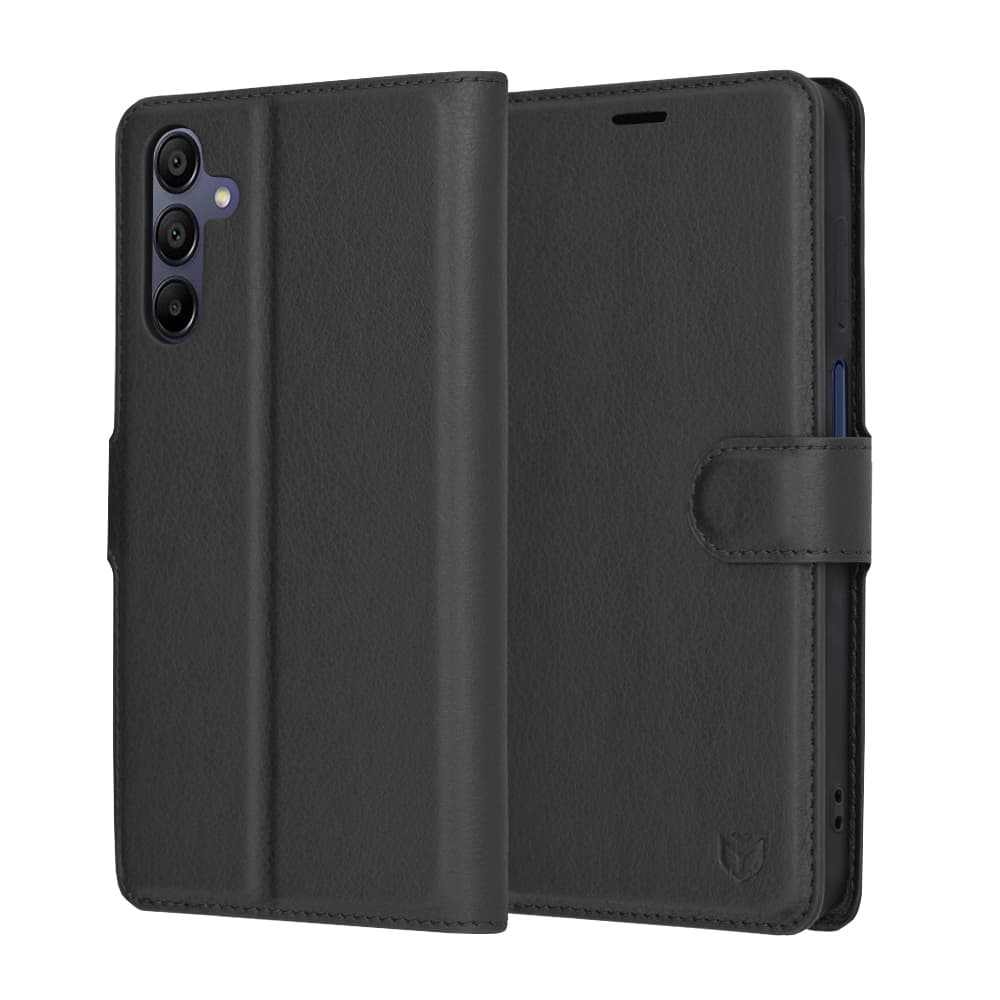 Techsuit Kožené pouzdro Samsung Galaxy A15 4G A15 5G Černá - náhled 1
