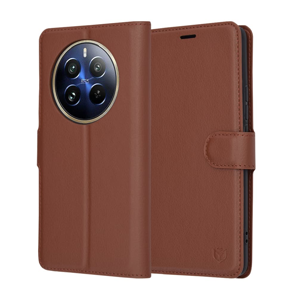Techsuit Kožené pouzdro Realme 12 Pro 12 Pro+ Hnědé - náhled 1