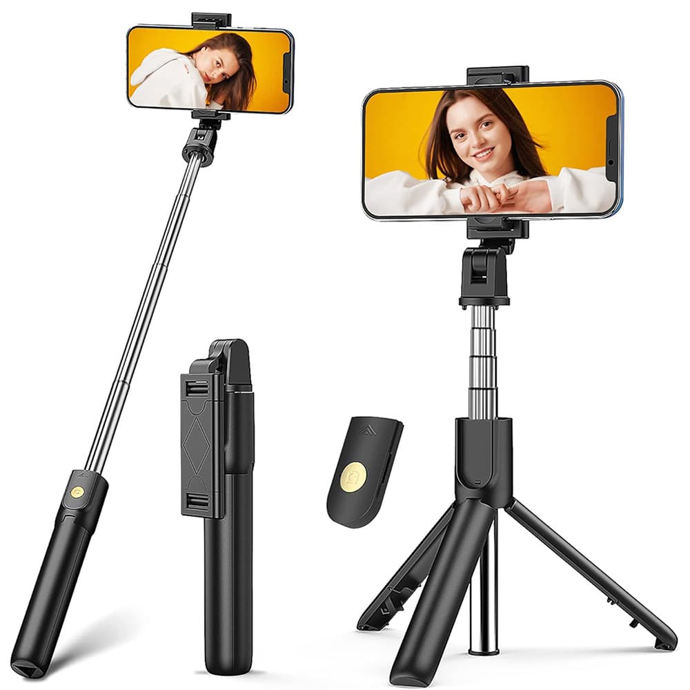 Techsuit Selfie tyč K07 Bluetooth ovladač 70cm Černá - náhled 1