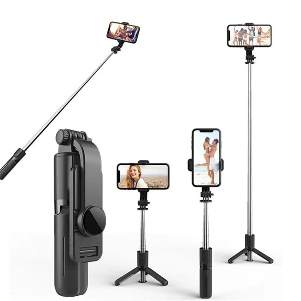 Techsuit L11 Selfie Tyč Stativ Bluetooth 360° 73cm Černá - náhled 1