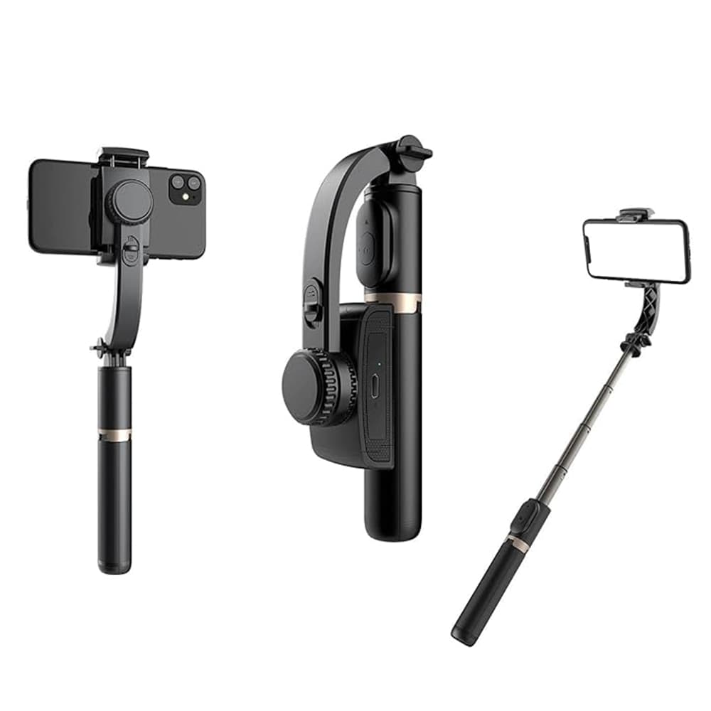 Techsuit Selfie tyč Q08 Stabilní stativ Bluetooth 360° Černá 75cm