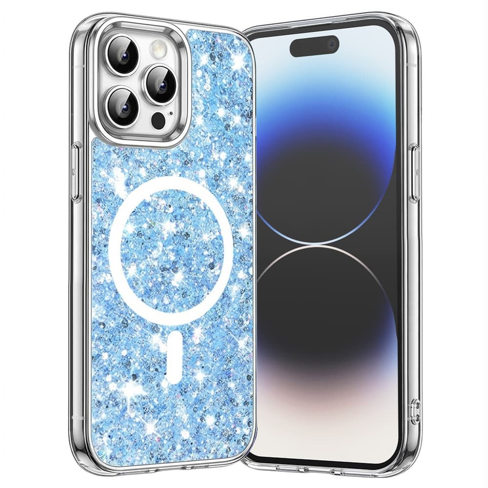 Techsuit Třpytivý MagSafe iPhone 14 Pro Modrý - náhled 1