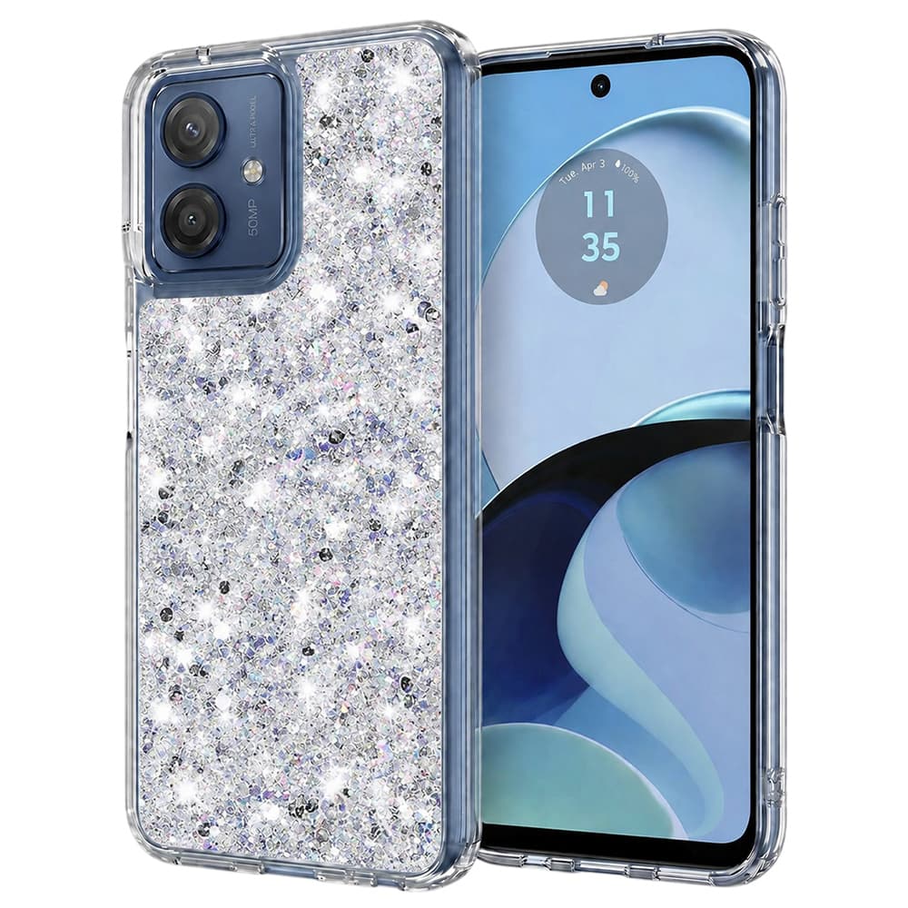 Techsuit Třpytivé třpytky Motorola Moto G14 Bílý - náhled 1