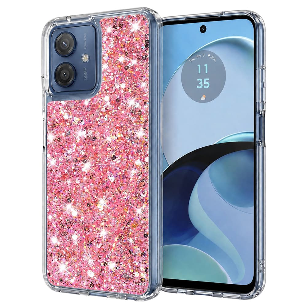 Techsuit Třpytivý Růžový Motorola Moto G14 - náhled 1