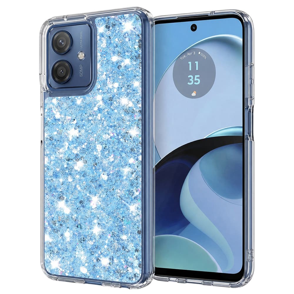 Techsuit Třpytivý lesk Motorola Moto G14 Modrý - náhled 1