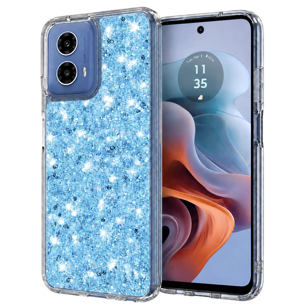 Techsuit Třpytivý kryt Motorola Moto G34 Moto G45 Modrý - náhled 1