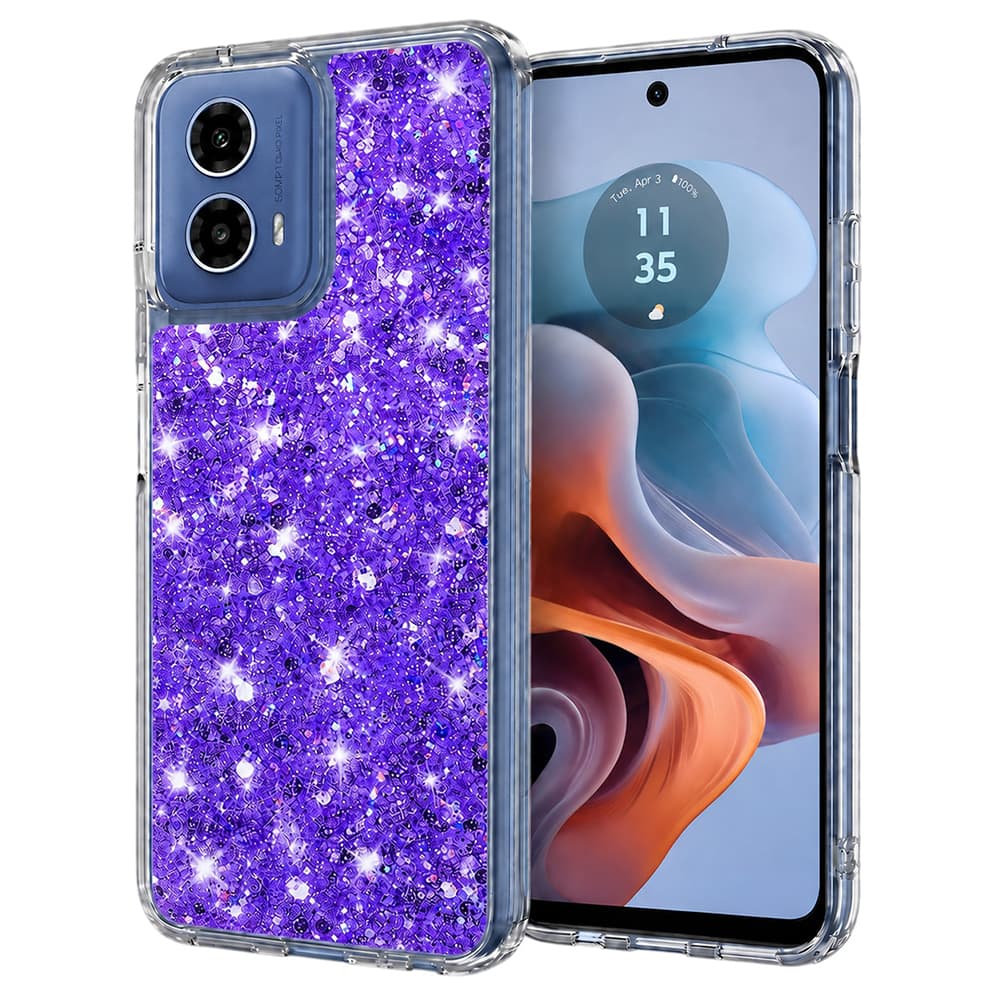 Techsuit Třpytivý Fialový Motorola Moto G34 Moto G45 - náhled 1