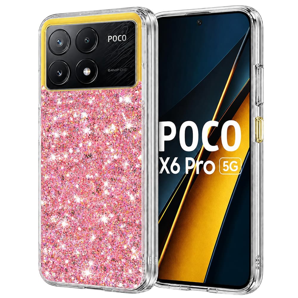 Techsuit Sparkly Glitter Xiaomi Poco X6 Pro Růžový - náhled 1