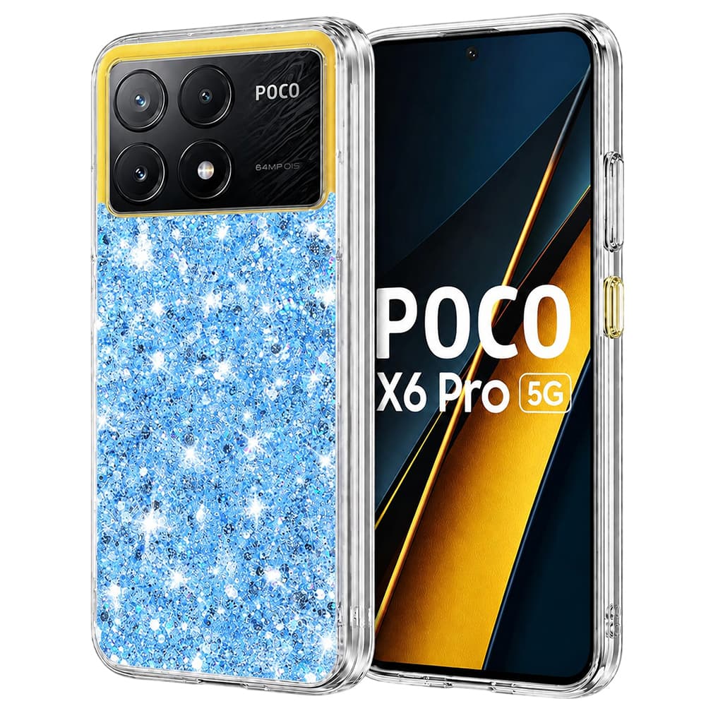Techsuit Třpytivý Modrý Kryt Xiaomi Poco X6 Pro - náhled 1