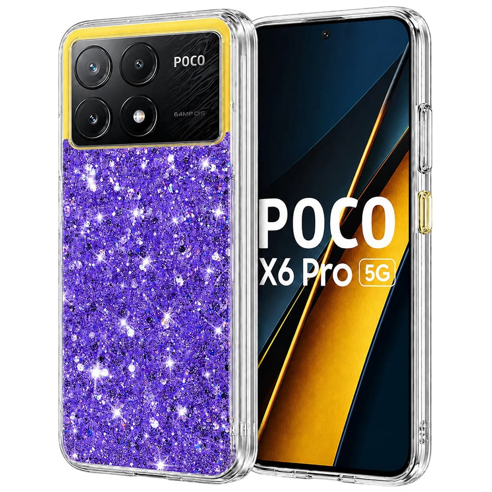 Techsuit Třpytivé pouzdro Xiaomi Poco X6 Pro Fialové - náhled 1