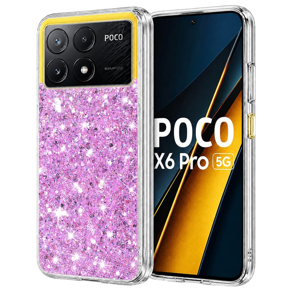 Techsuit Třpytivý Glitter Xiaomi Poco X6 Pro Magenta - náhled 1
