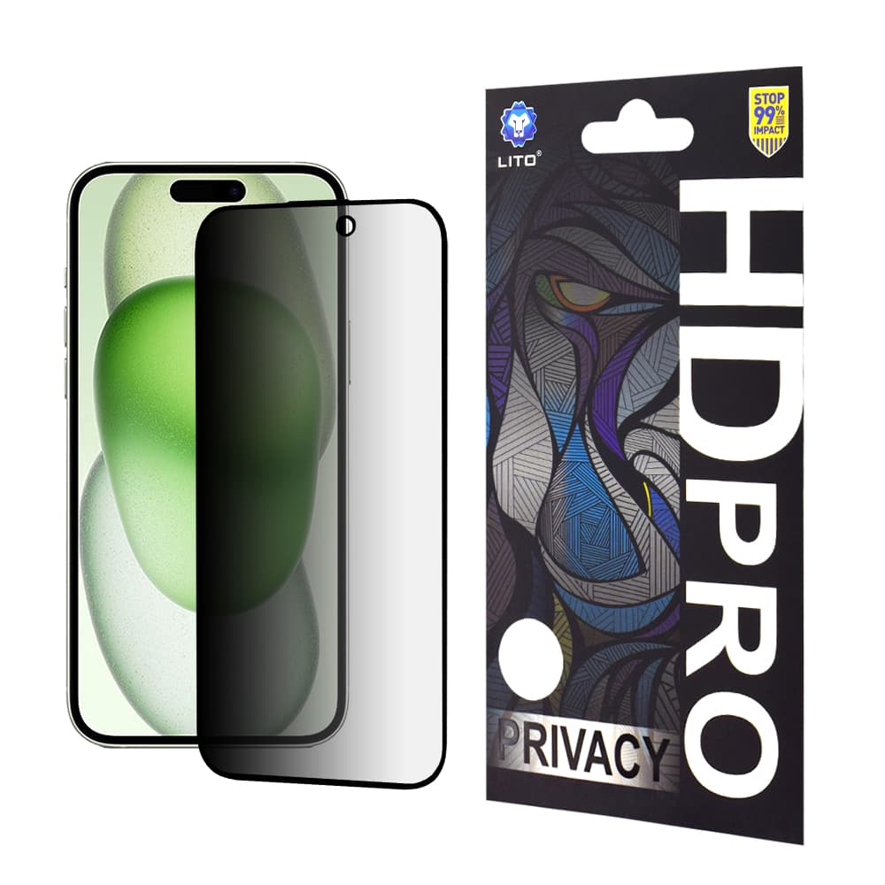 Lito HD PRO Soukromí iPhone 15 Plus Černá - náhled 1