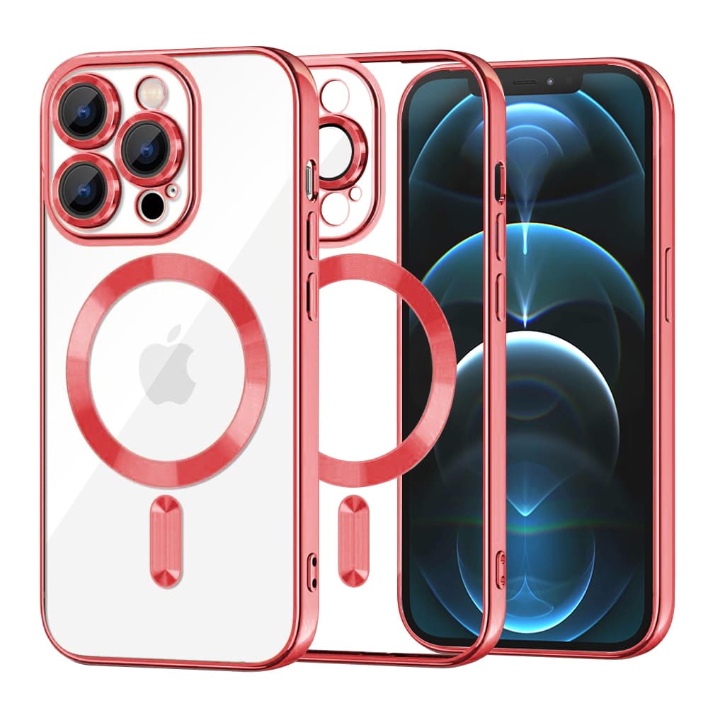Techsuit Luxusní Křišťál MagSafe iPhone 12 Pro Max Červený - náhled 1