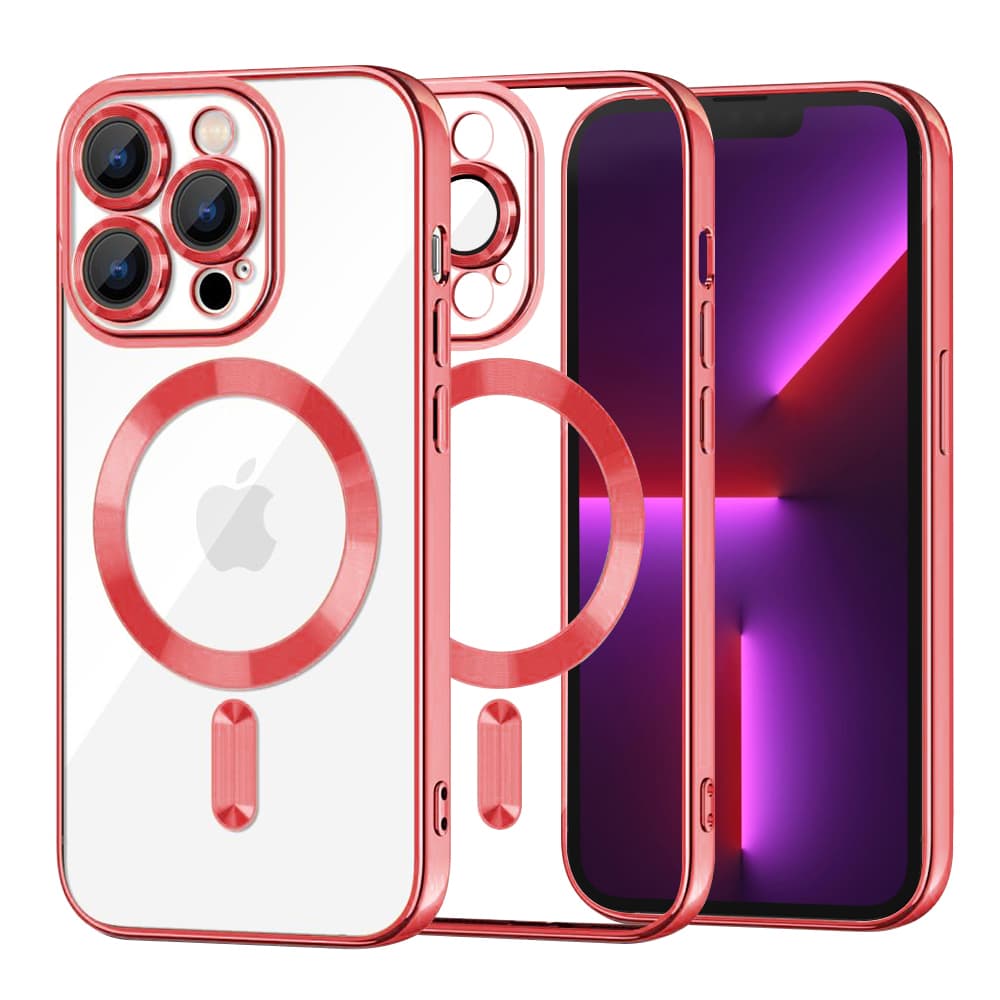 Techsuit Luxusní Křišťálové MagSafe iPhone 13 Pro Červené - náhled 1