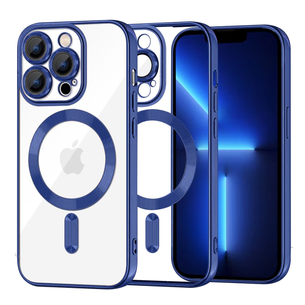 Techsuit Luxusní Křišťálový MagSafe iPhone 13 Pro Max Tmavě modrá - náhled 1