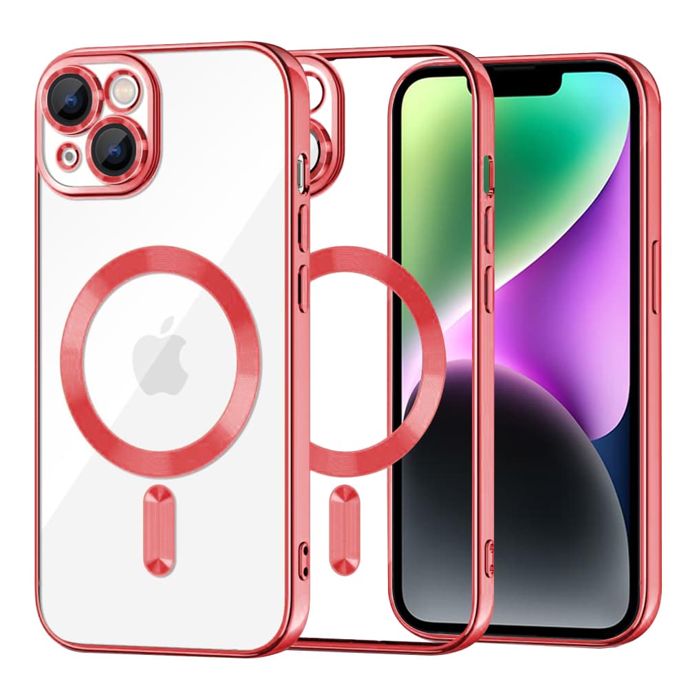 Techsuit Luxusní Krystalové MagSafe iPhone 14 Červené - náhled 1