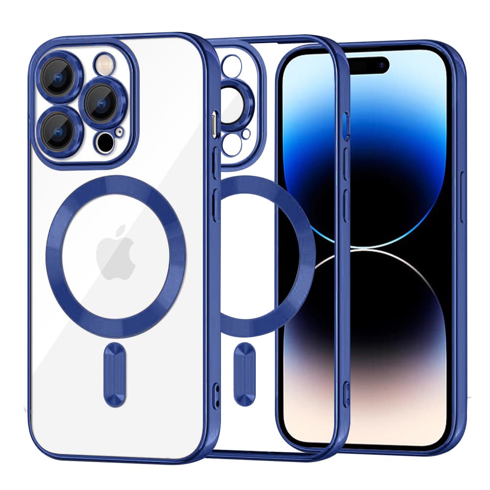 Techsuit Luxusní Křišťálový MagSafe iPhone 14 Pro Tmavě modrý - náhled 1
