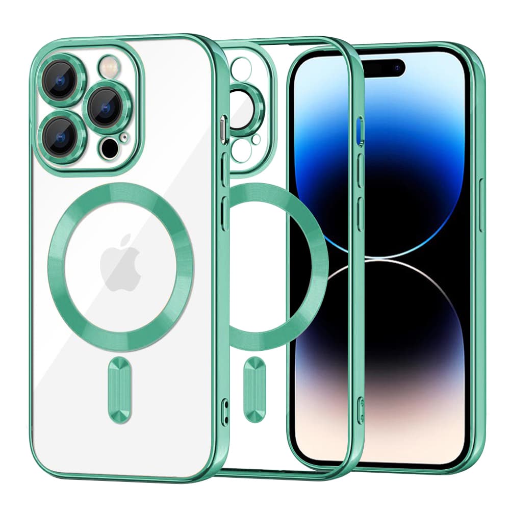 Techsuit Luxusní Křišťálový MagSafe iPhone 14 Pro Světle Zelený - náhled 1