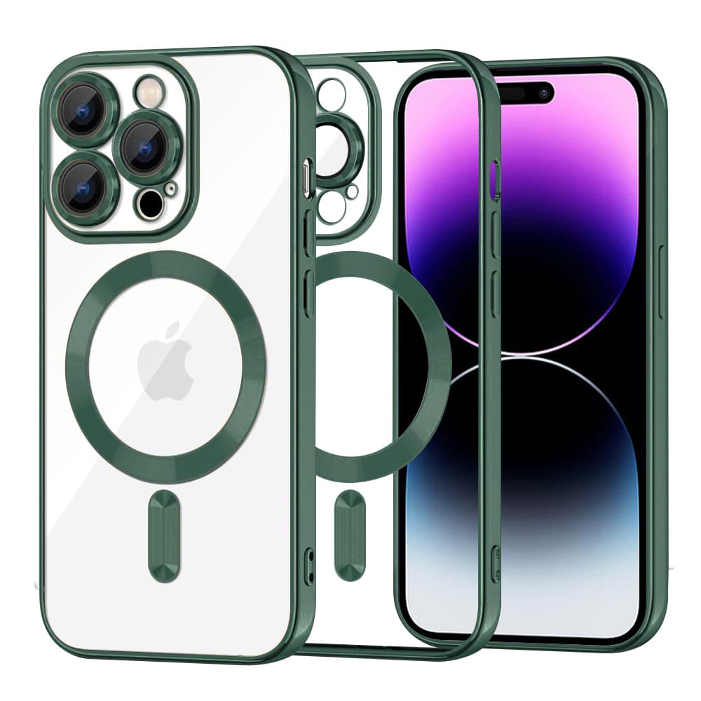 Techsuit Luxusní Křišťálový MagSafe iPhone 14 Pro Max Tmavě zelený - náhled 1