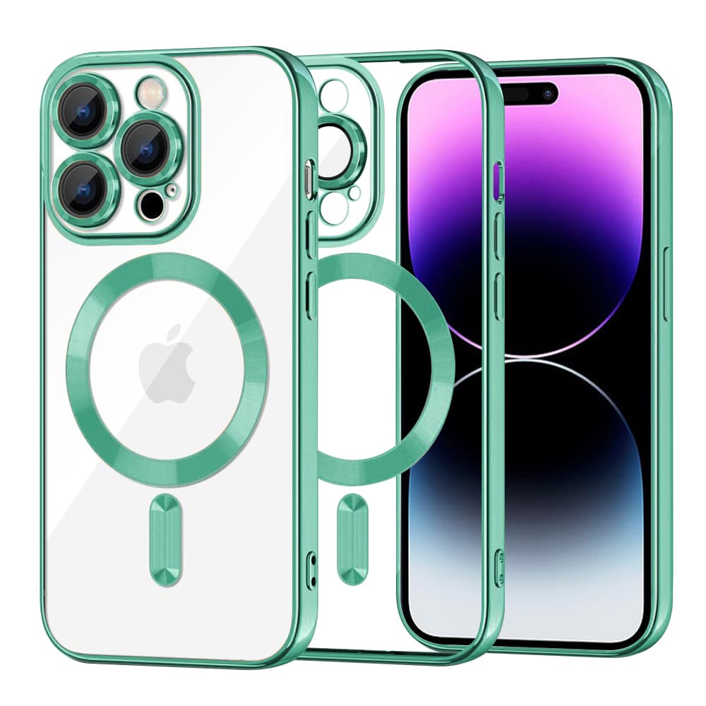Techsuit Luxusní Křišťálový MagSafe iPhone 14 Pro Max Světle zelený - náhled 1