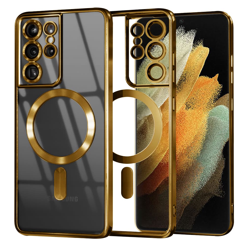 Techsuit Luxusní Křišťálový MagSafe Samsung Galaxy S21 Ultra 5G Gold - náhled 1