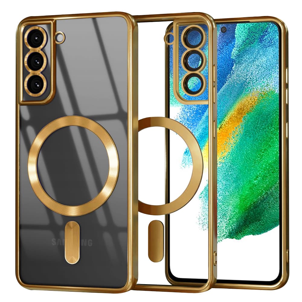 Luxusní Křišťálový MagSafe Samsung Galaxy S21 FE 5G Gold - náhled 1