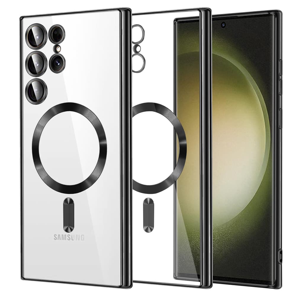 Techsuit Luxusní Křišťálový MagSafe Samsung Galaxy S23 Ultra Černý - náhled 1