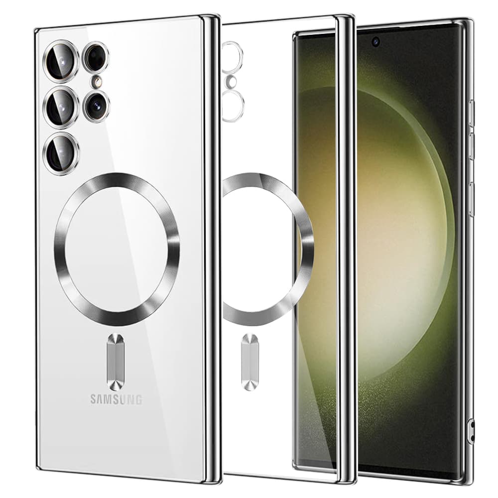 Luxusní Křišťál MagSafe Samsung Galaxy S23 Ultra Silver - náhled 1