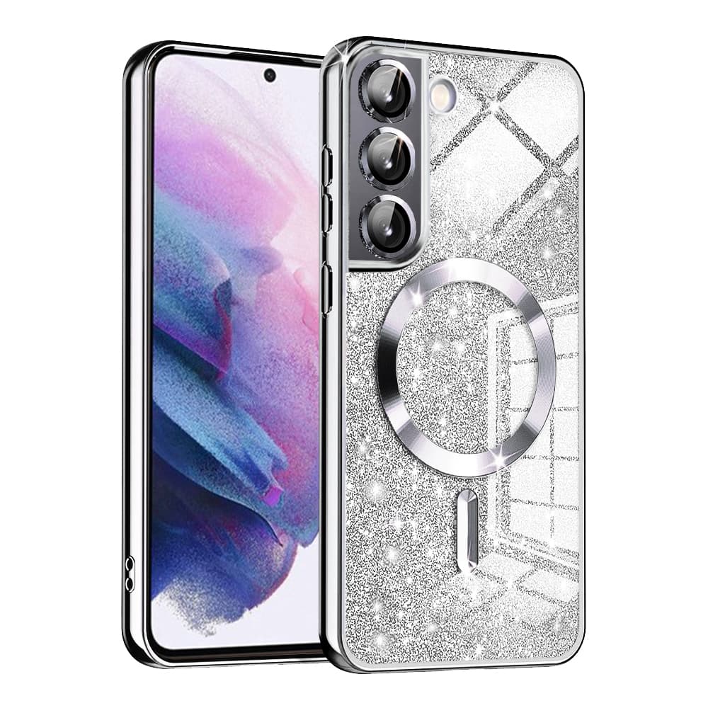Techsuit Luxusní Třpytivý MagSafe Samsung Galaxy S22 5G Stříbrný - náhled 1