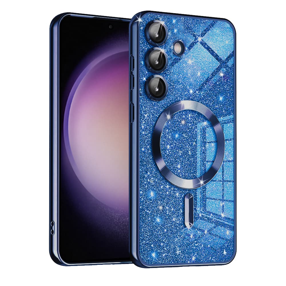 Techsuit Luxusní Třpytivý MagSafe Samsung Galaxy S23 FE Tmavě modrý - náhled 1
