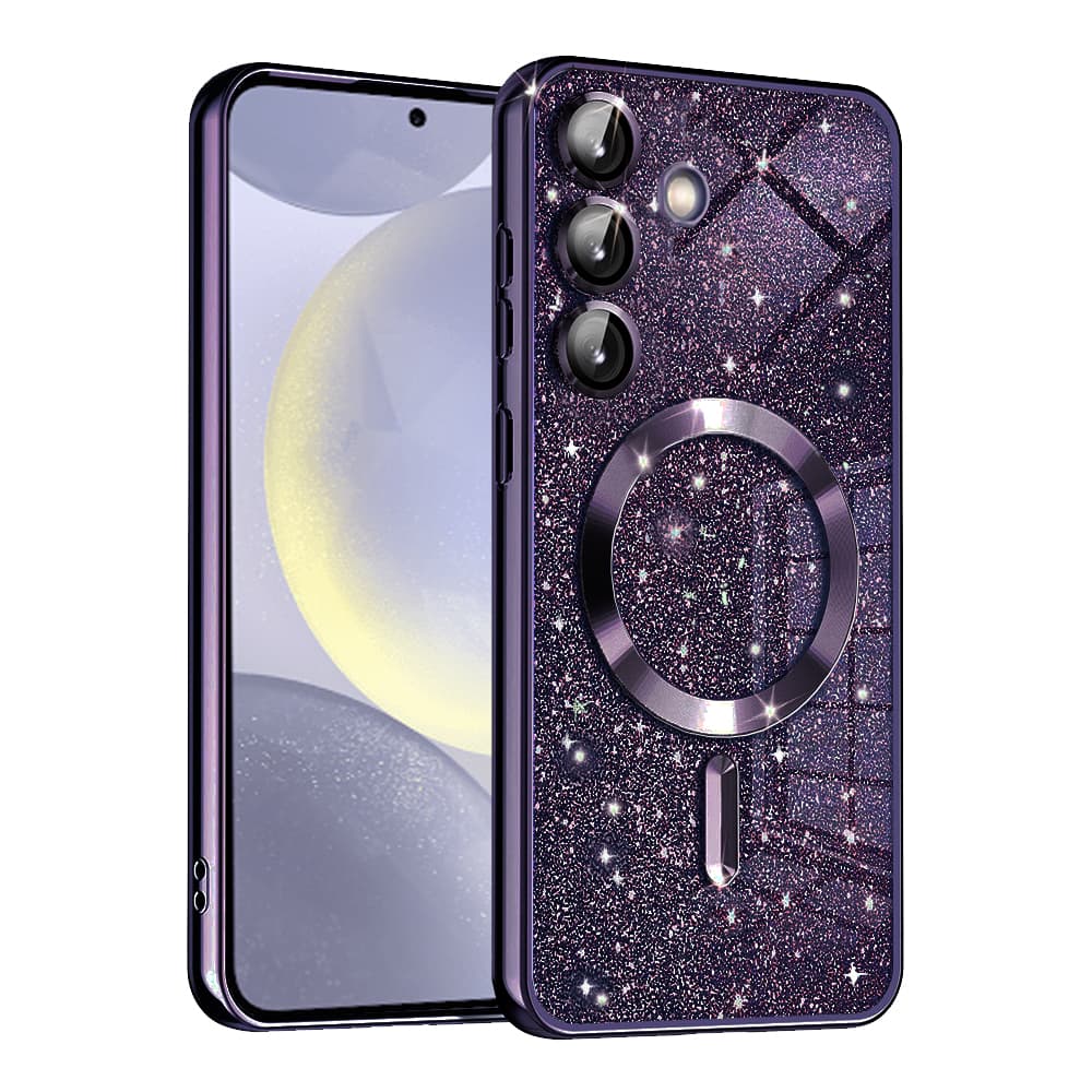 Techsuit Luxusní Třpytivý MagSafe Samsung Galaxy S24 Tmavě Fialový - náhled 1