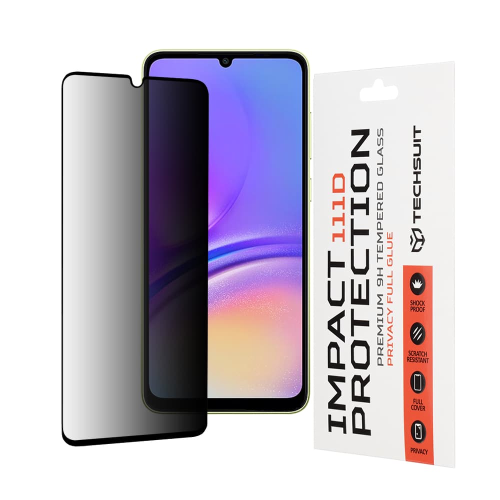 Techsuit 111D Privátní celoplošné sklo Samsung Galaxy A05 A05s Černé - náhled 1