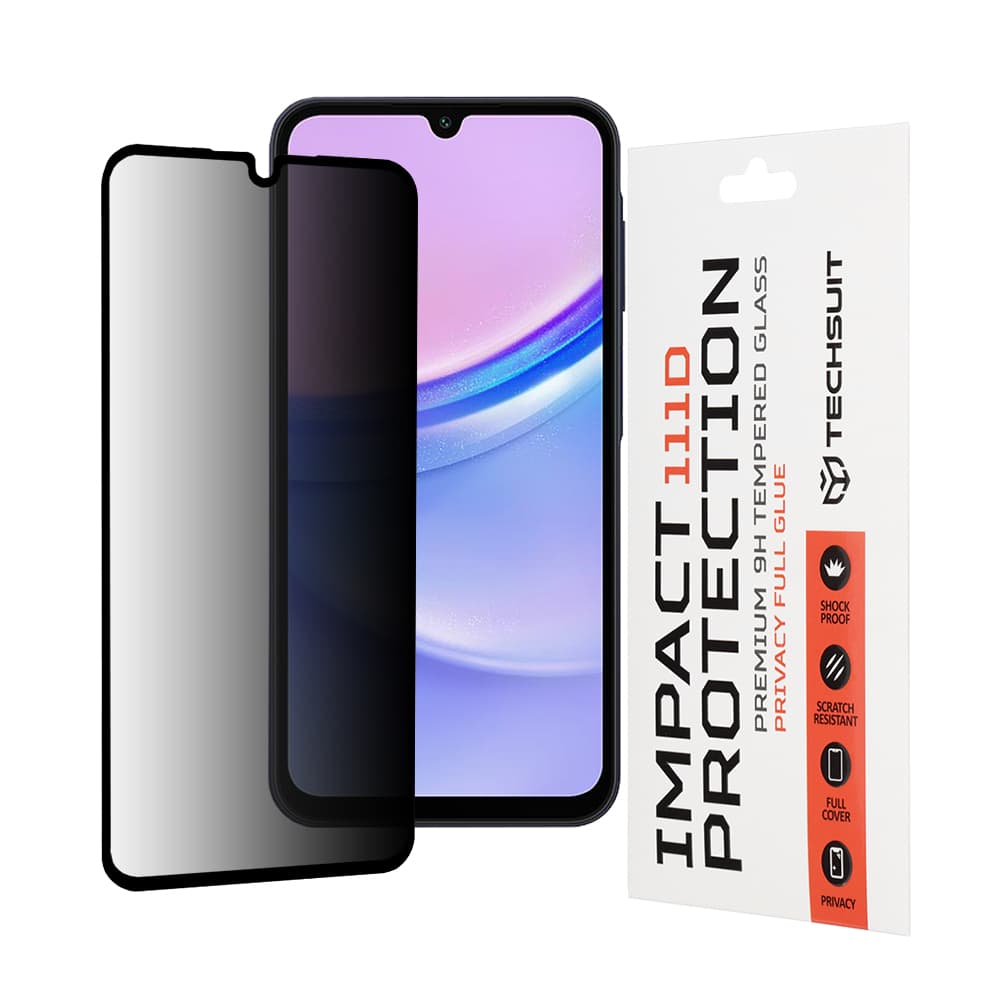 Techsuit 111D Privacy Full Glue Samsung Galaxy A15 4G A15 5G M15 Černá - náhled 1