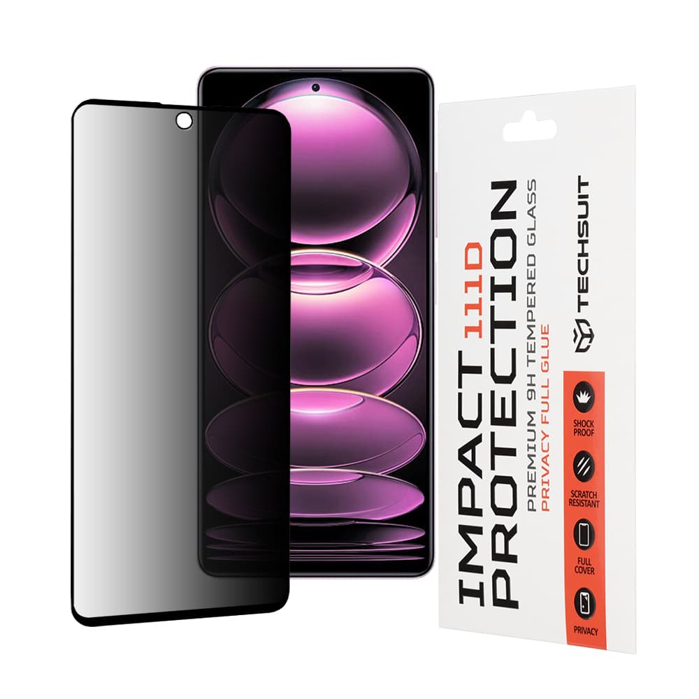 Techsuit 111D Privacy Celolepicí Xiaomi Redmi Note 12 Pro 5G Černá - náhled 1
