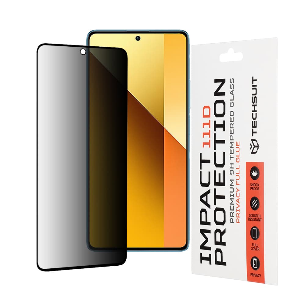 Techsuit 111D Privátní celoplošné sklo Xiaomi Redmi Note 13 5G Černá - náhled 1