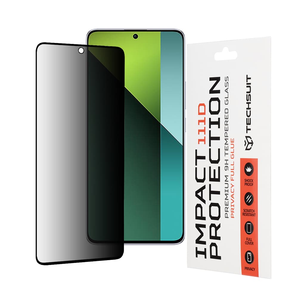 Techsuit 111D Ochranné sklo soukromí Xiaomi Redmi Note 13 Pro 5G Poco X6 Černé - náhled 1