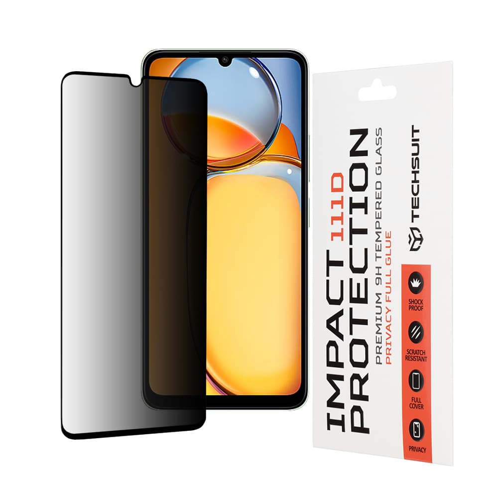 Techsuit 111D Sklo soukromí Xiaomi Redmi 13C Poco C65 Černá - náhled 1
