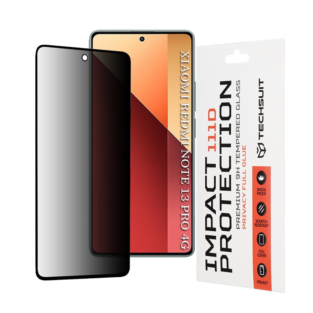 Techsuit 111D Privátní sklo Xiaomi Redmi Note 13 Pro 4G Poco M6 Pro 4G Černé - náhled 1