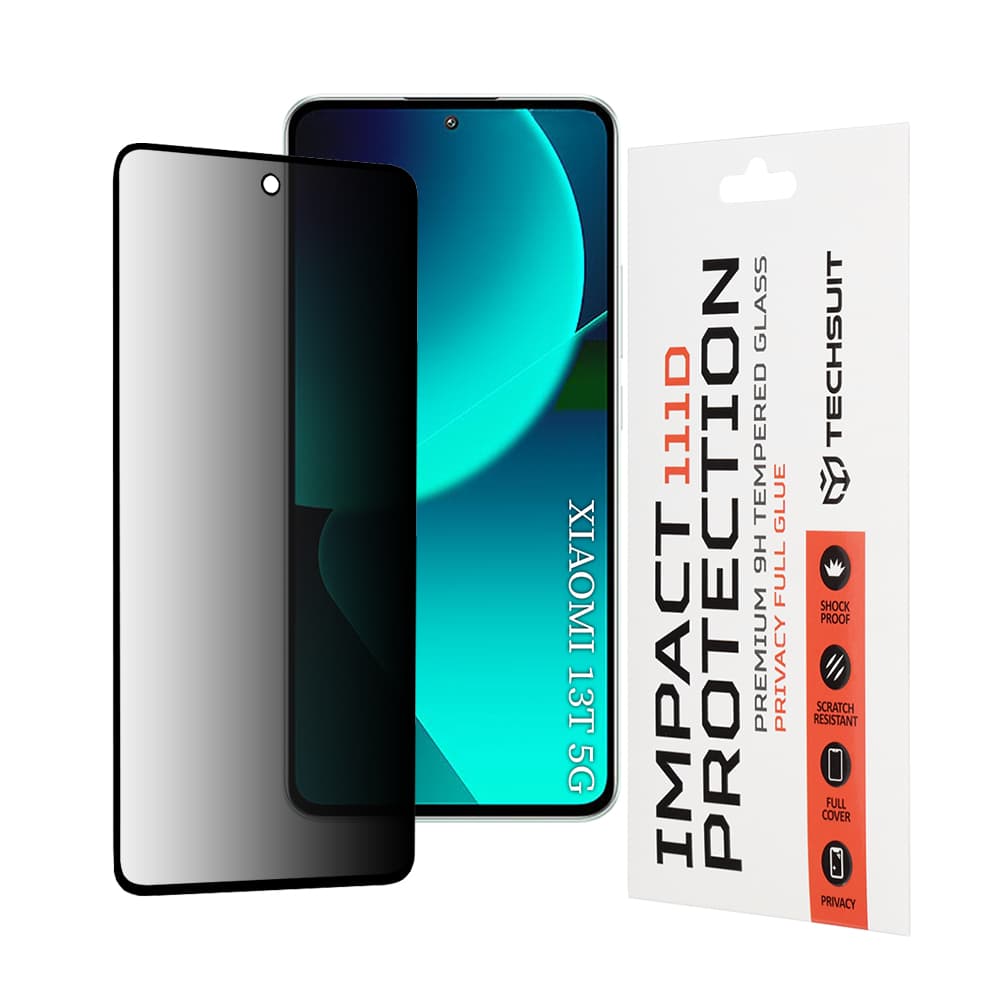 Techsuit 111D Privátní sklo celoplošné Xiaomi 13T 13T Pro Černá - náhled 1