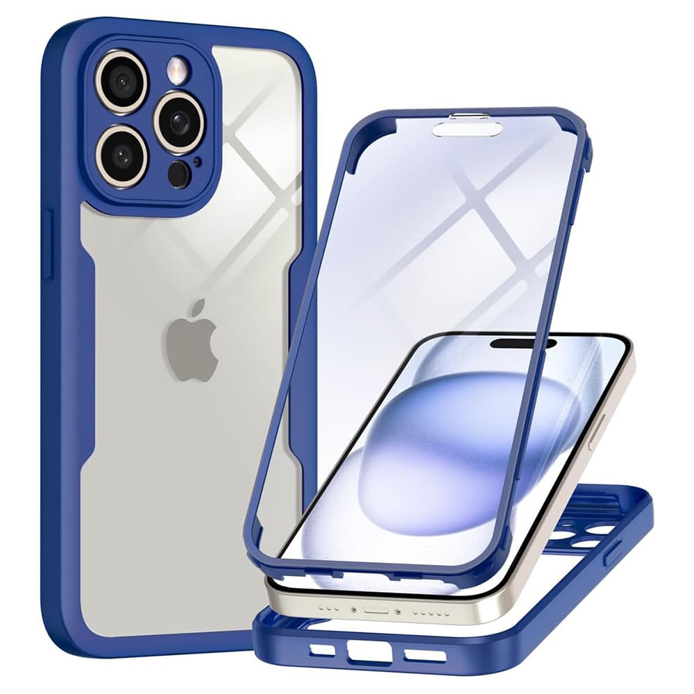 Techsuit ColorVerse 360 Series Screen Protector iPhone 15 Pro Blue - náhled 1