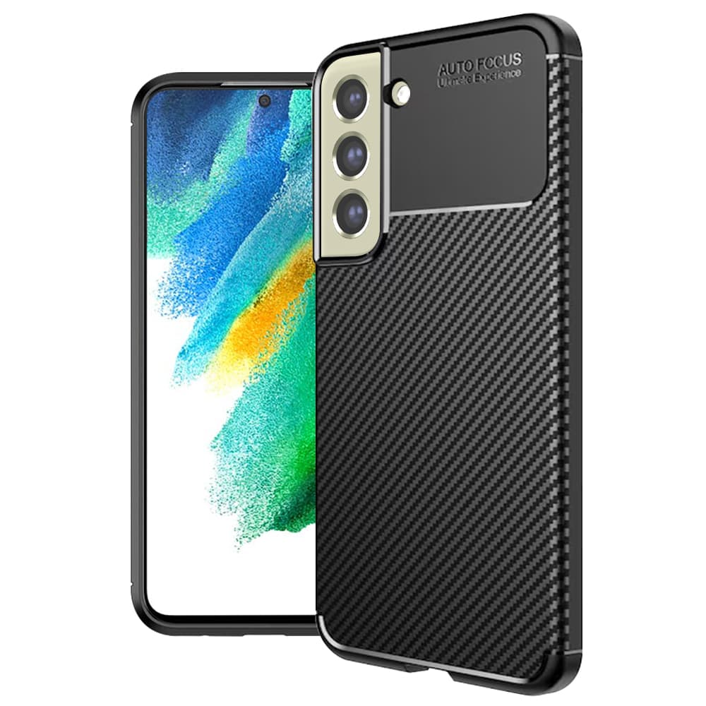 Techsuit CarbonFiber kryt Samsung Galaxy S21 FE 5G Black - náhled 1