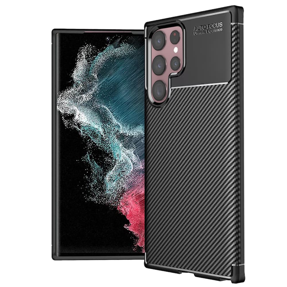 Techsuit CarbonFiber Samsung Galaxy S22 Ultra 5G černý - náhled 1