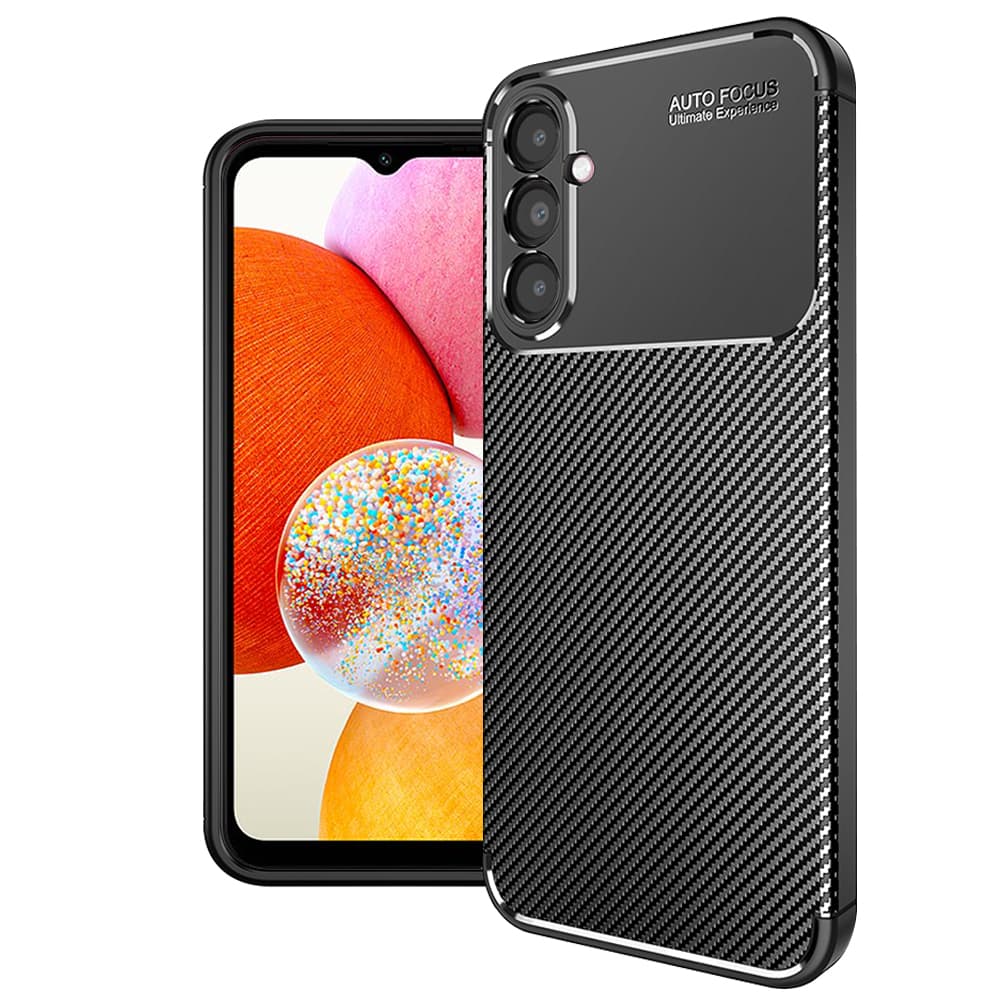 Techsuit CarbonFiber kryt Samsung Galaxy A14 4G 5G Black - náhled 1