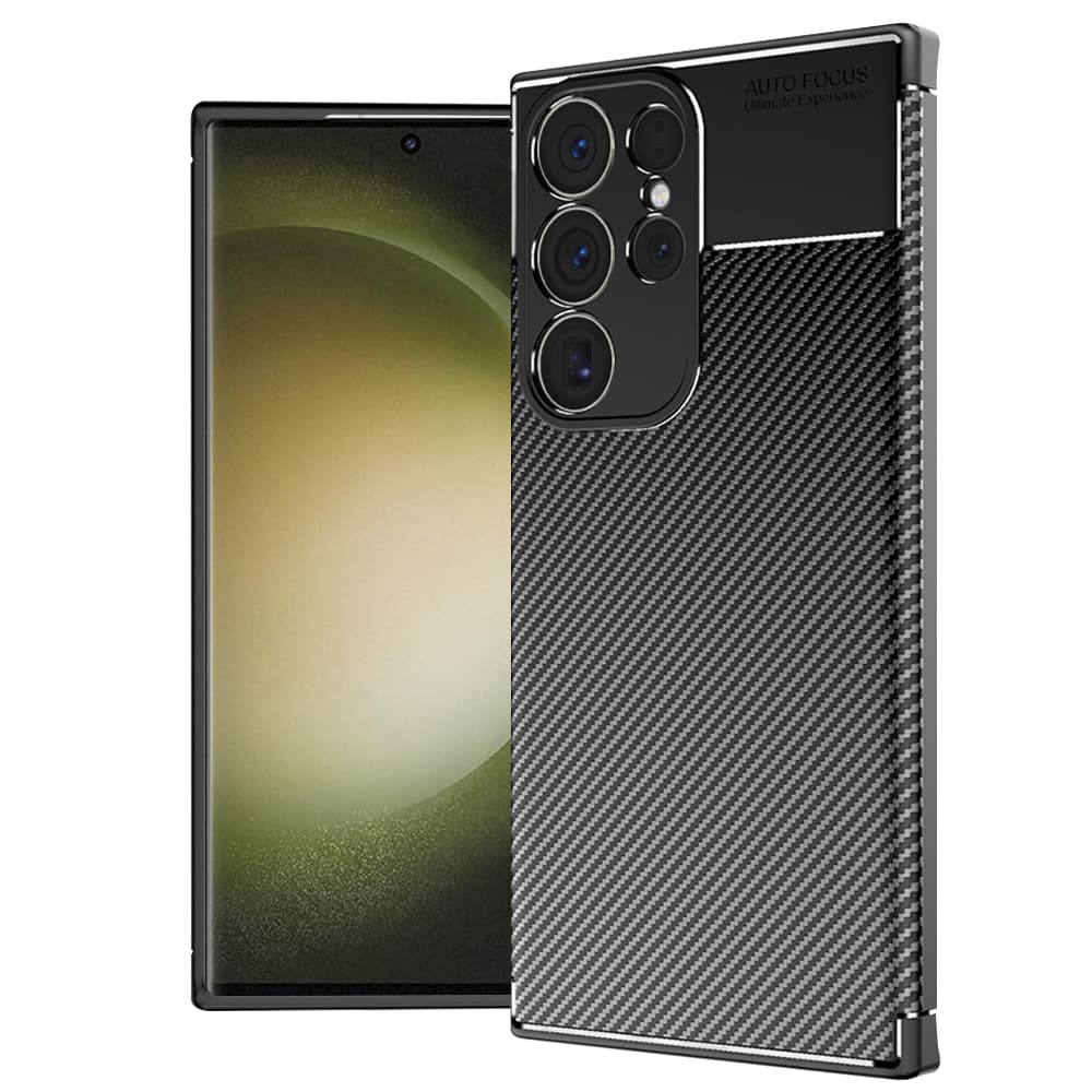 Techsuit CarbonFiber Samsung Galaxy S23 Ultra Black - náhled 1