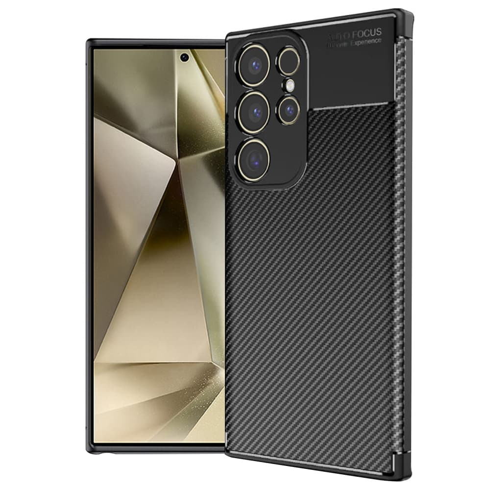Techsuit CarbonFiber obal Samsung Galaxy S24 Ultra černý - náhled 1