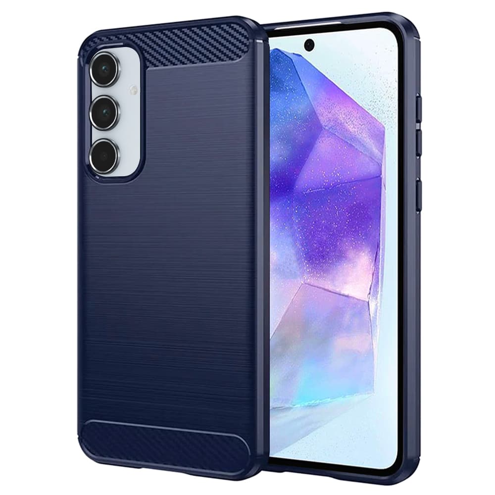 Techsuit Carbon Silicone pouzdro Samsung Galaxy A55 5G Blue - náhled 1
