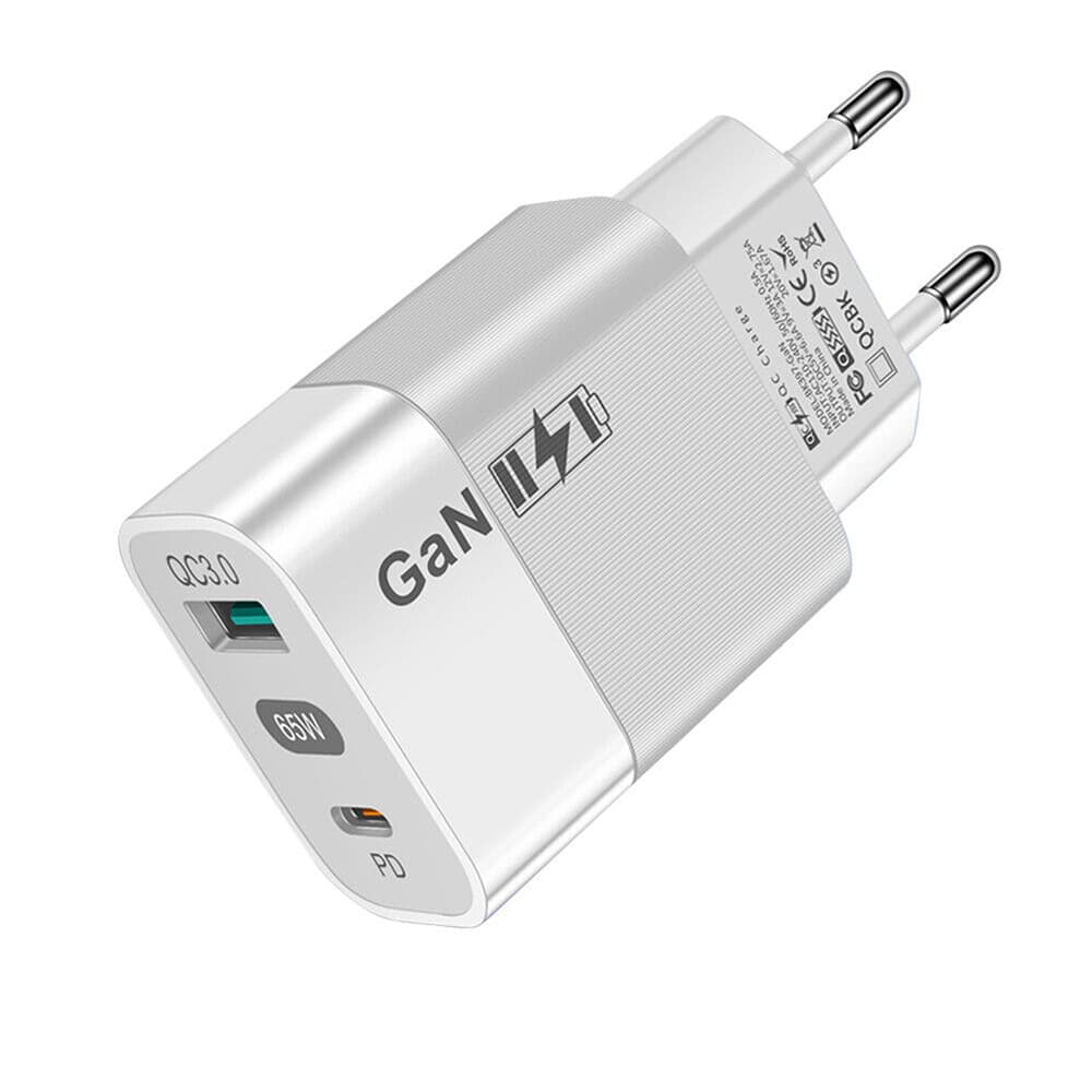 Techsuit síťová nabíječka CHPD131 GaN USB Type C 65W bílá - náhled 1