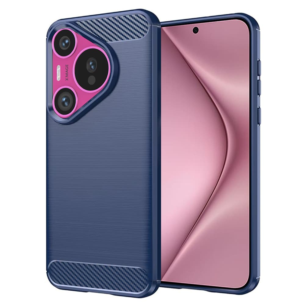 Techsuit Carbon Silicone pouzdro Huawei Pura 70 Blue - náhled 1